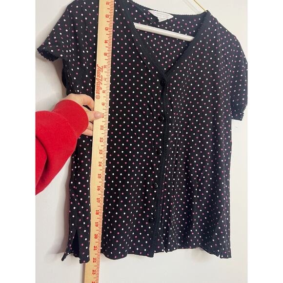 Charter Club Women's M 2-Pc. Cotton Cropped Pajamas Set Dots-PM - Picture 5 of 10